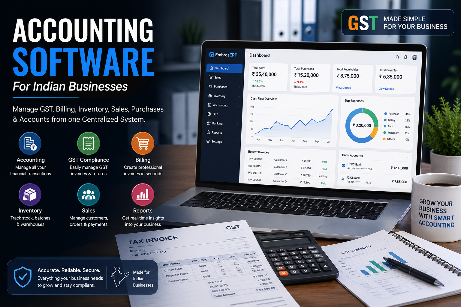 Accounting Software for Indian Businesses: Complete Guide to GST, Billing, Inventory & Accounts